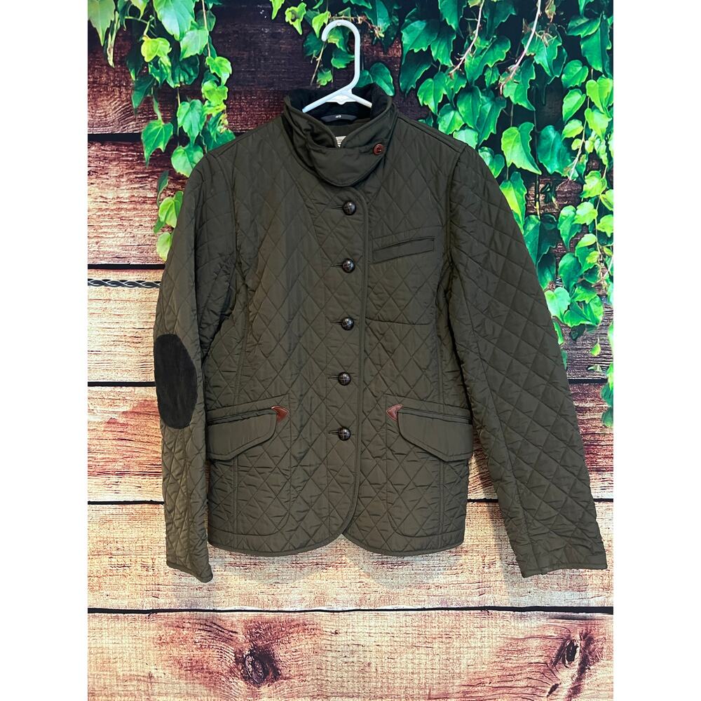 Aigle Women's Sudhampton Water Resistant Quilted Jacket Corduroy Elbow Patches 8